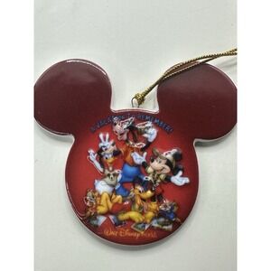 Walt Disney World Ceramic Disc Christmas Tree Ornament USA Vacation To Remember‎